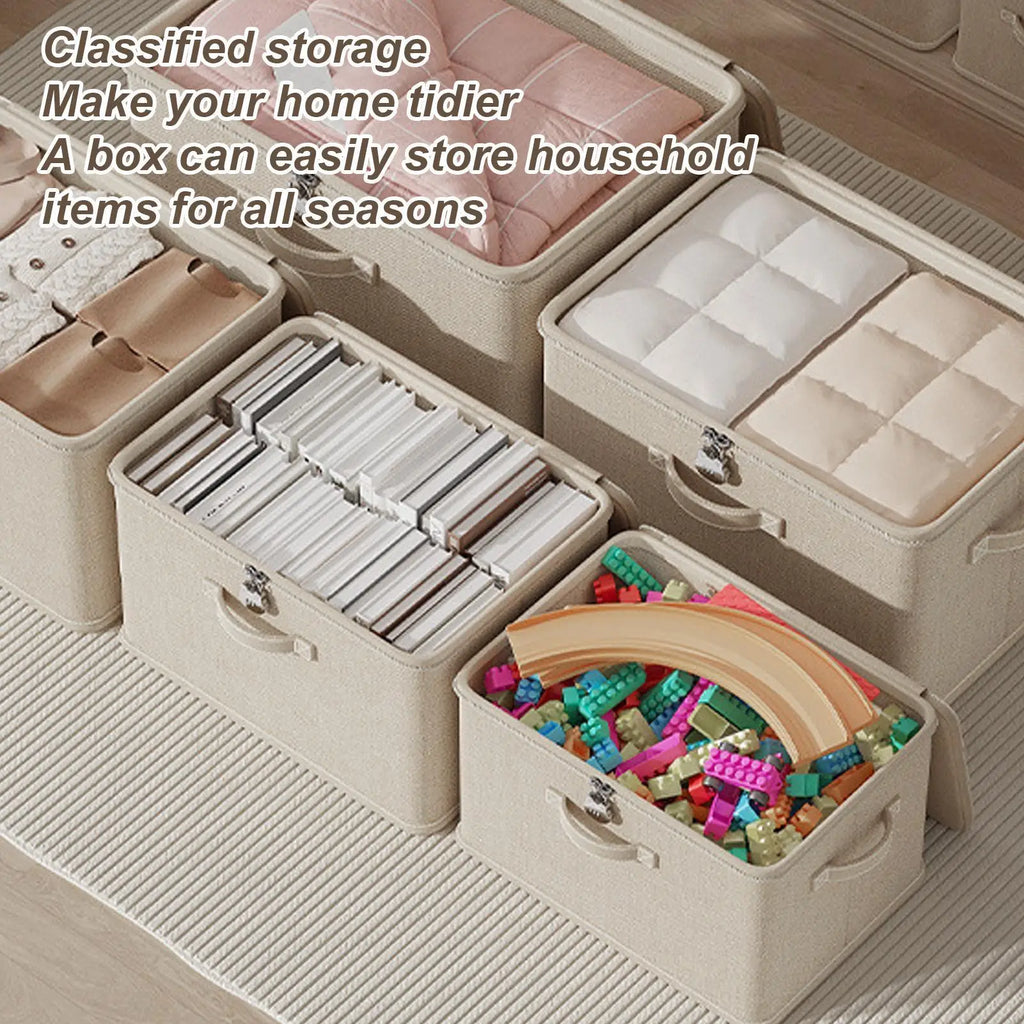 Storage Box Lock Stackable Container Secure Handle Locking Organizing