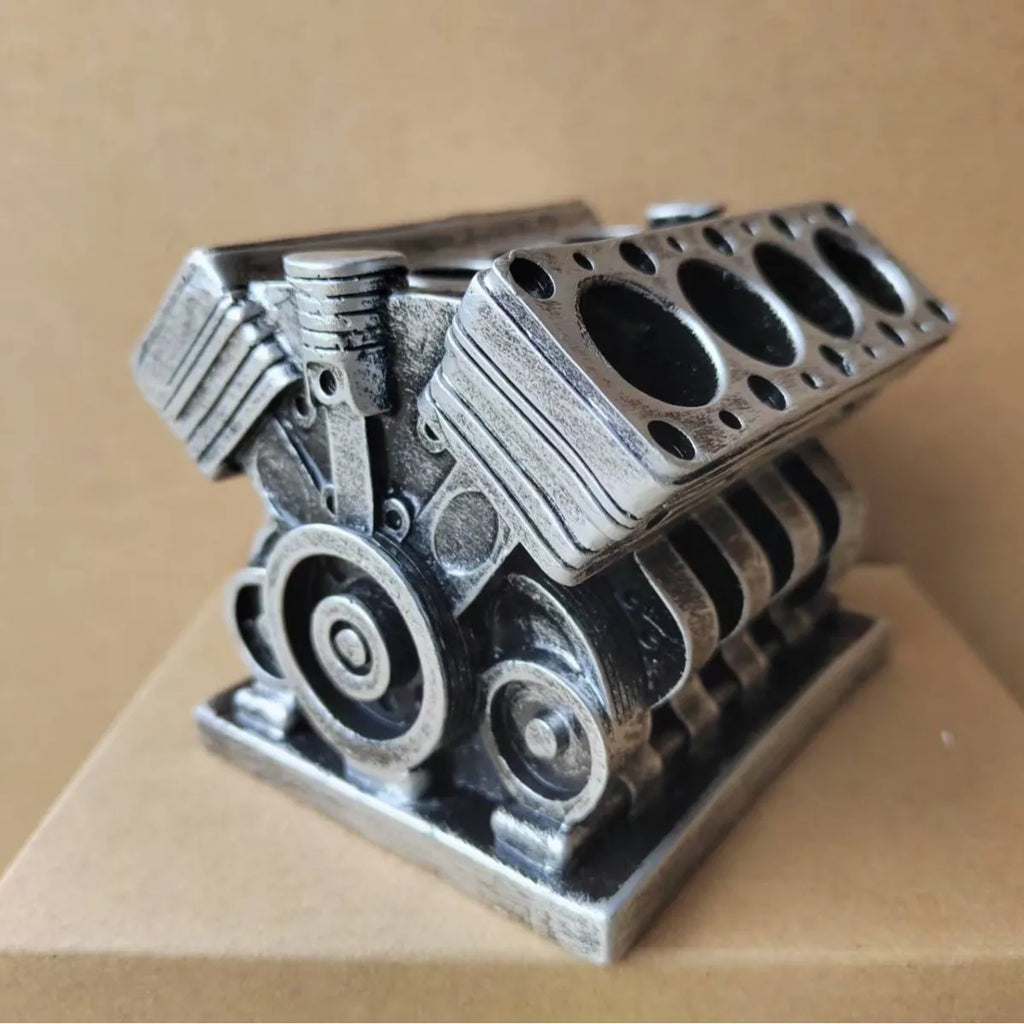 Creative Simulation Engine Image Pen Holder Decorative Ornament Home Desk Desktop Decoration Ornament Learning Supplies Gifts Zpaxo 8-cylinder engine B