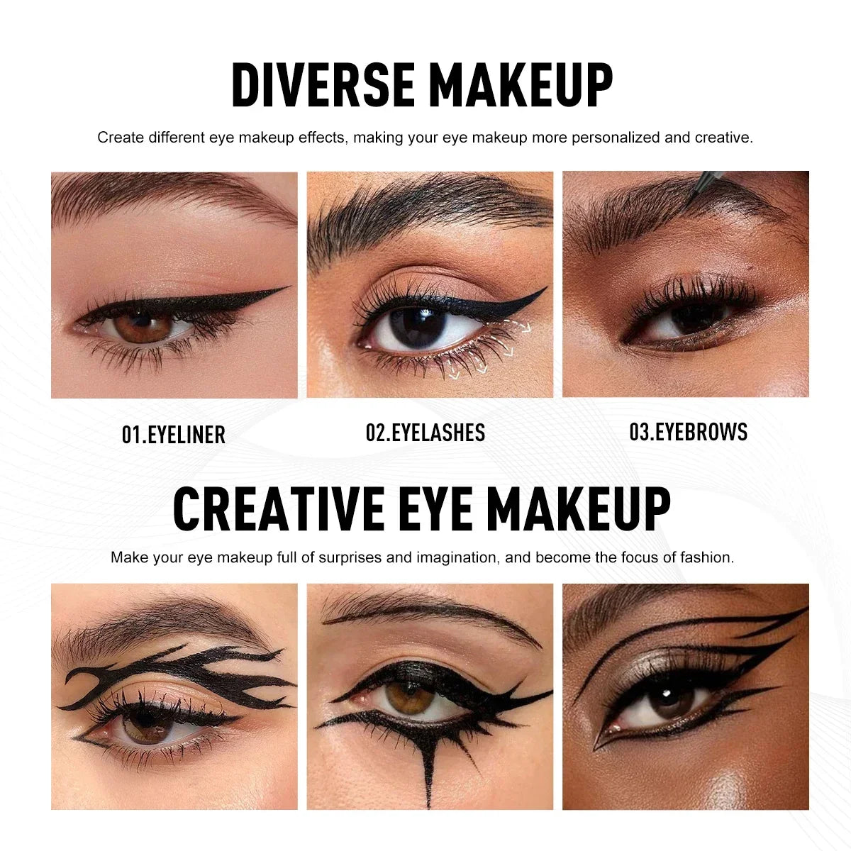 Evenly Colored Pigmented Liquid Eyeliner Waterproof Long-lasting Slim Zpaxo