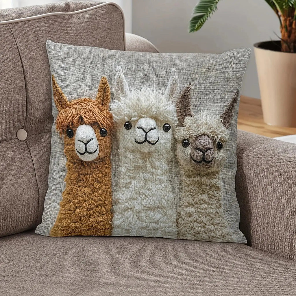Cute Alpaca Pillow Cover – Soft Cushion Cover for Sofa & Home Decorative Pillow Cover Zpaxo