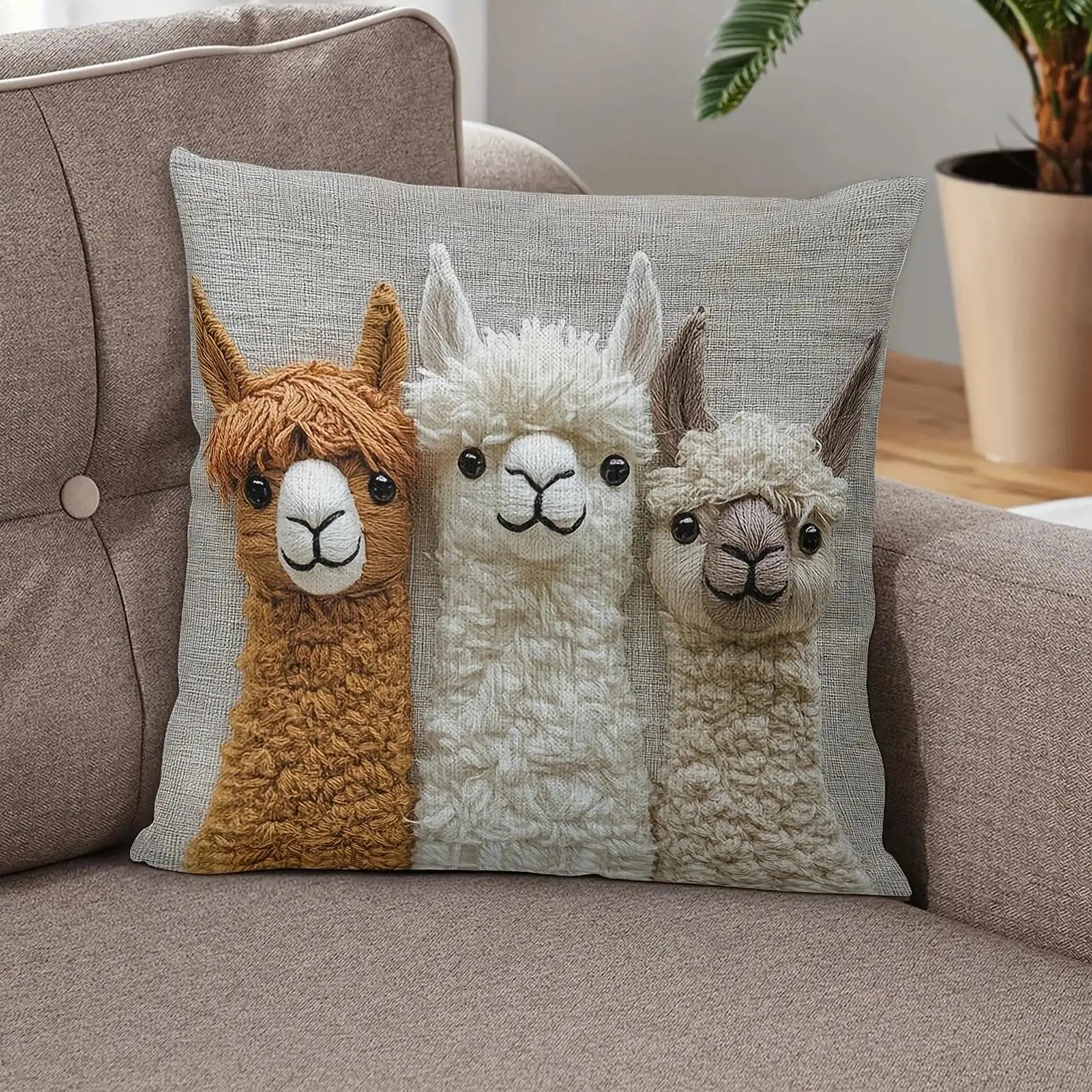 Cute Alpaca Pillow Cover – Soft Cushion Cover for Sofa & Home Decorative Pillow Cover Zpaxo