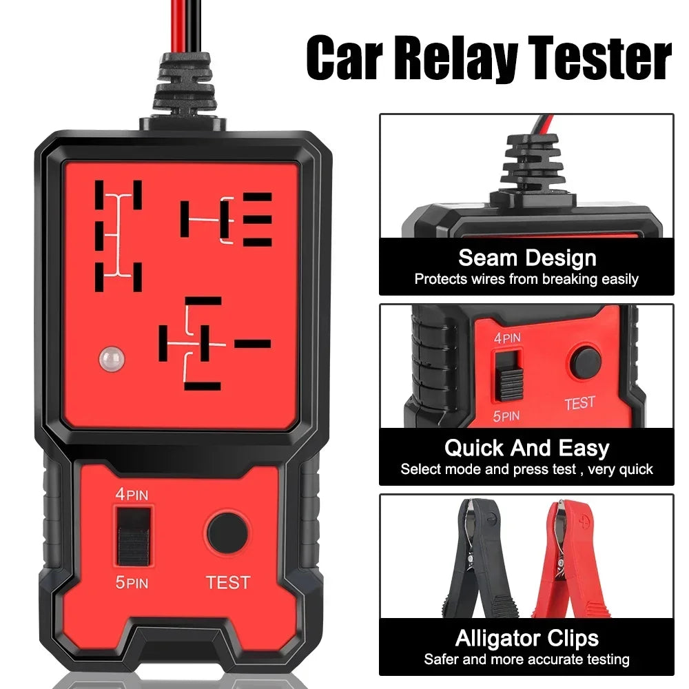 Electronic Relay Tester 12V Car Battery Voltage Checker Relay Trigger Test Tool Universal Relay Tester with LED Indicator Zpaxo