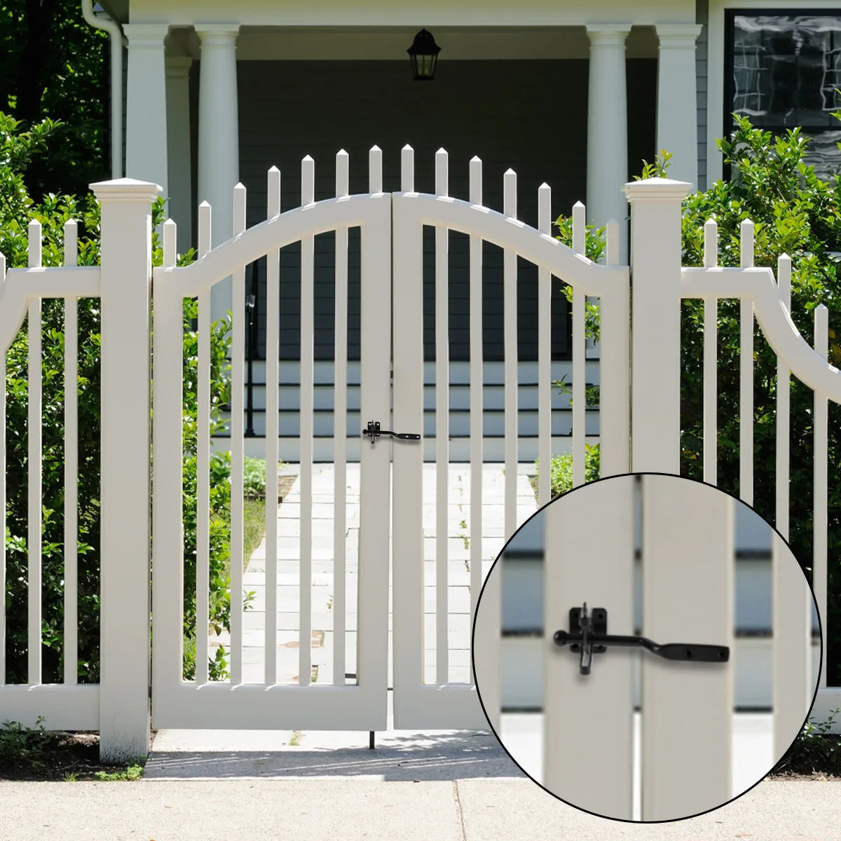 1-2 PCS Self-Locking Gate Latch Carbon High Quality Steel Post Mounted Lever Locking Fence Gate Latch Catch Resistant Safe Lock Zpaxo