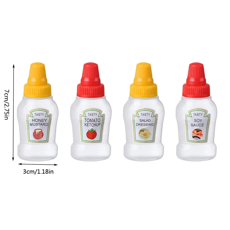Mini Condiment Bottle Camping Squeeze Bottles Cookware Bbq Ketchup
