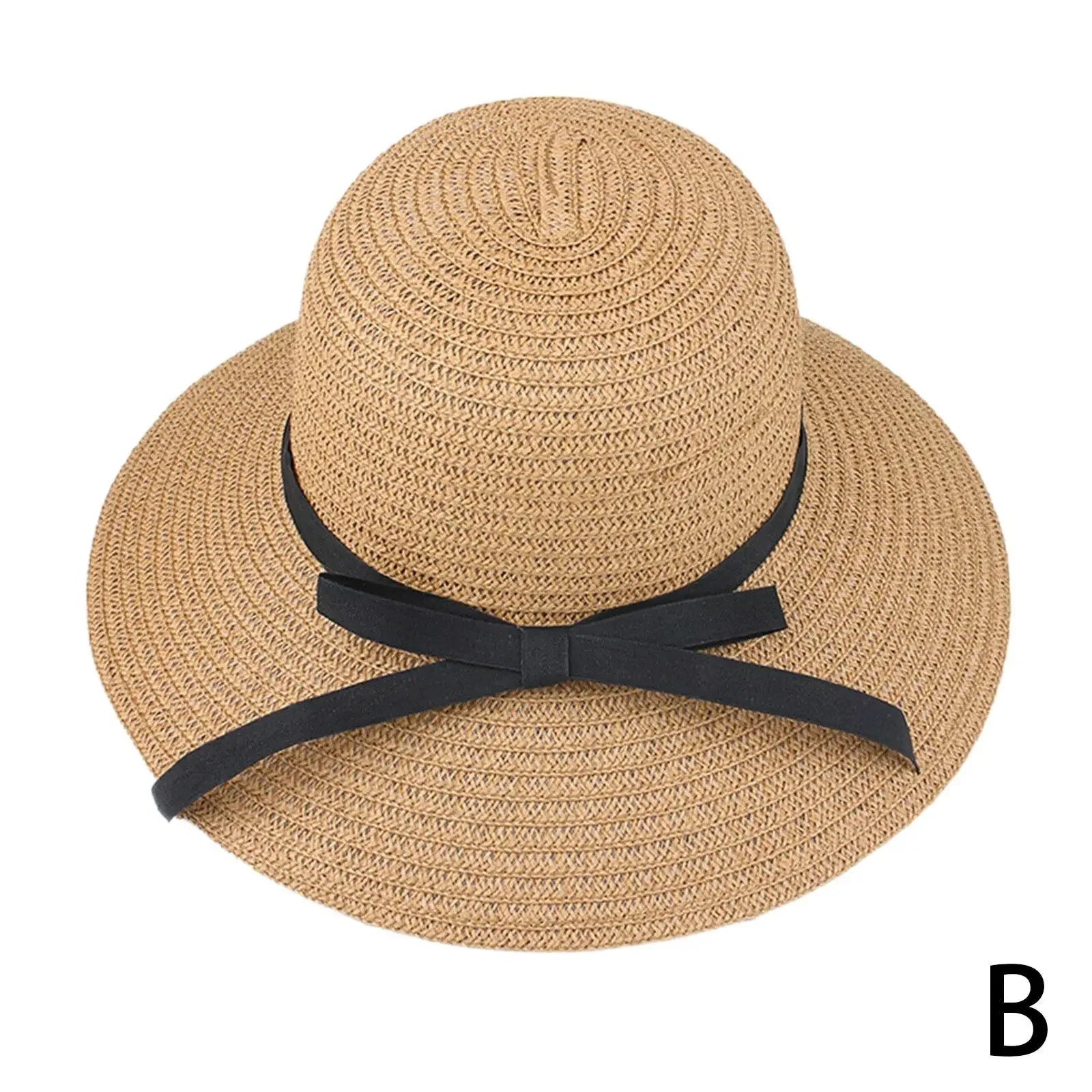 Summer Straw Hat Big Wide Brim Foldable Beach Sun Floppy Block UV