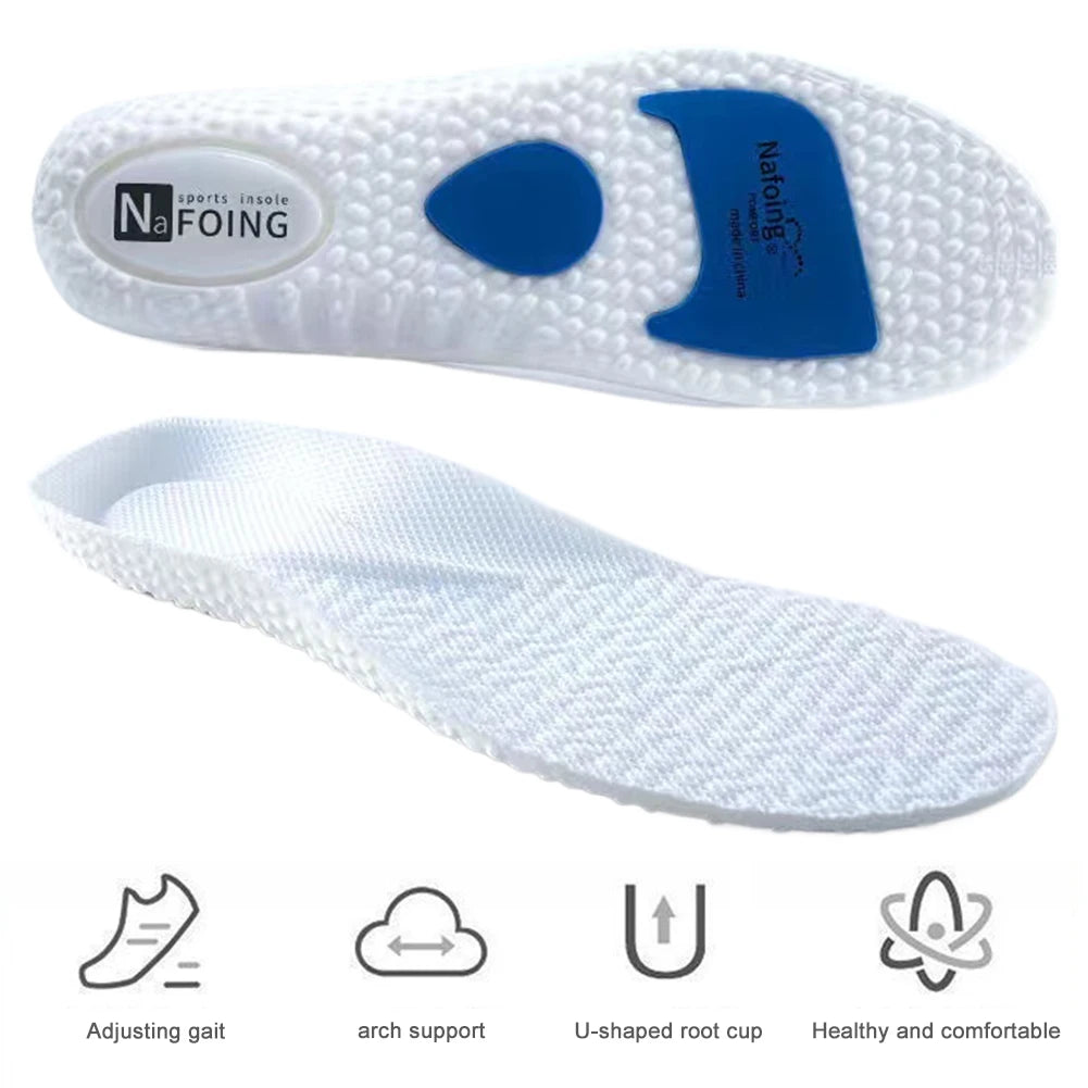 High Elastic Insoles Comfortable Shock Absorbing Insoles Sweat Absorbent U Shaped Shoes Pads for Plantar Fasciitis Zpaxo