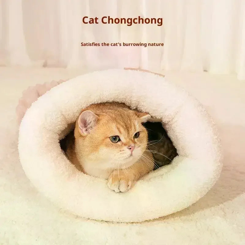 Closed Cat Cave Bed – Warm Thickened Sleeping Bag for Cats Cat Cave Bed Zpaxo