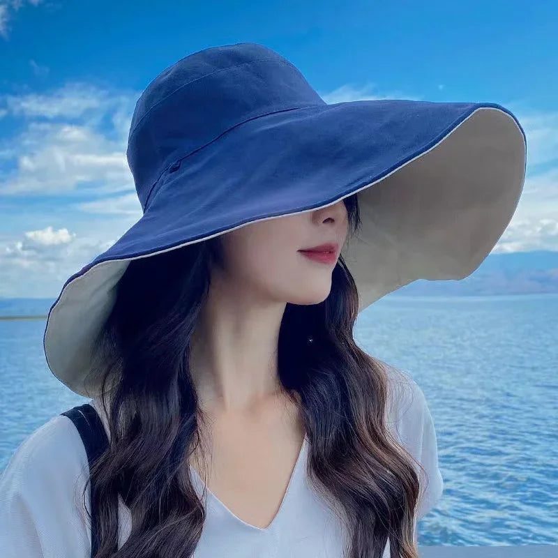 Wide Brimmed Sun Hat Women UV Resistant Hiking Fisherman Foldable