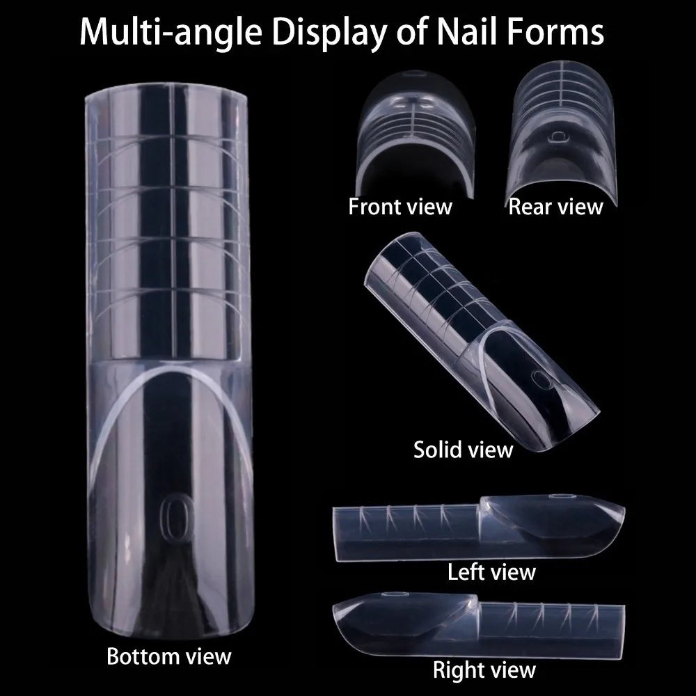 150Pcs Transparent False Nail Full Cover 15 Sizes Nail Forms Smart French Line Quick Building Nail Extension Form Zpaxo