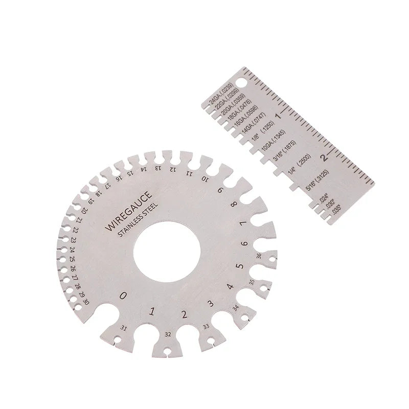 0-36 Round AWG SWG Wire Gauge Thickness Ruler Diameter Stainless Zpaxo