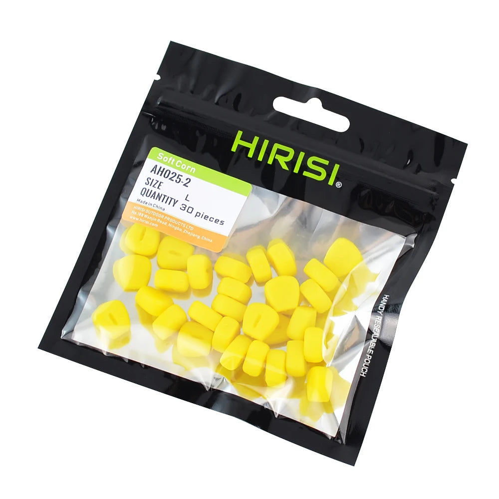 Hirisi 30PCS/PACK Pop-Up Corn Carp Fishing Bait Soft Artificial Carp Baits Corn Fishing Lures Multicolor Portable Fishing Lures Zpaxo AH025-Yellow