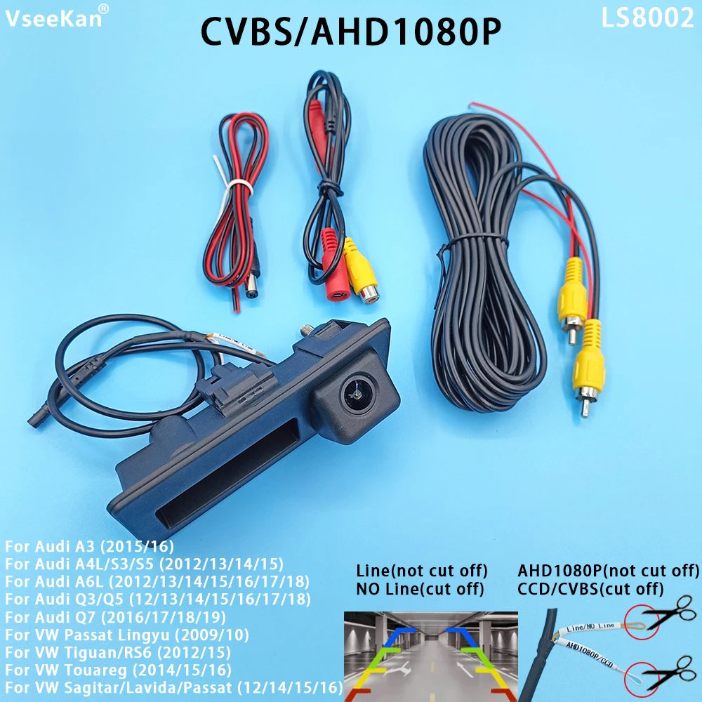 170 Degree AHD 1080P CVBS Car Rear View Reverse Camera Volkswagen