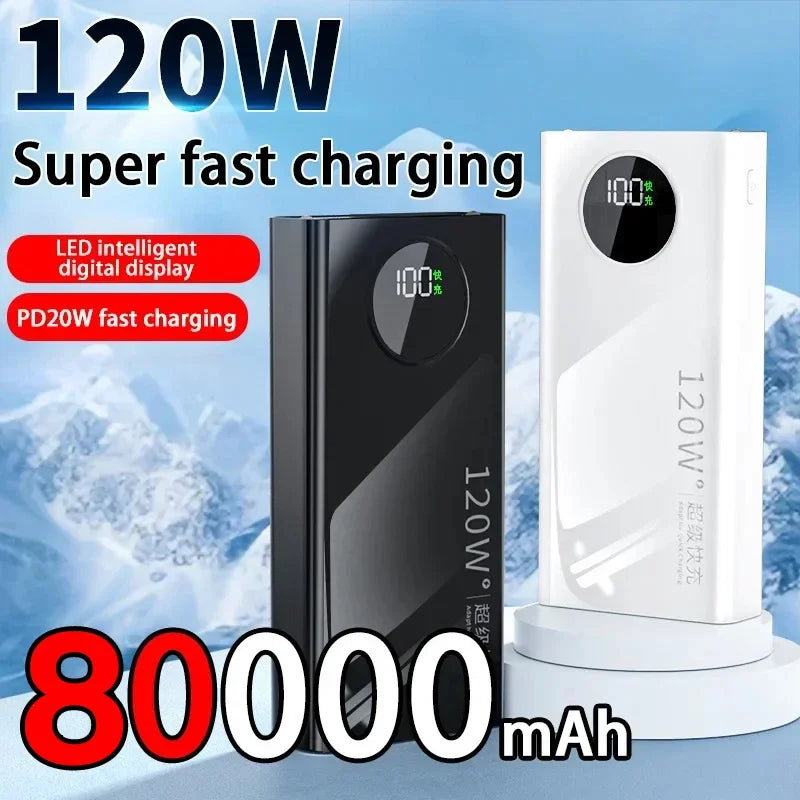120W Power Banksuper Fast Charging 80000mah Ultralarge Capacity Zpaxo