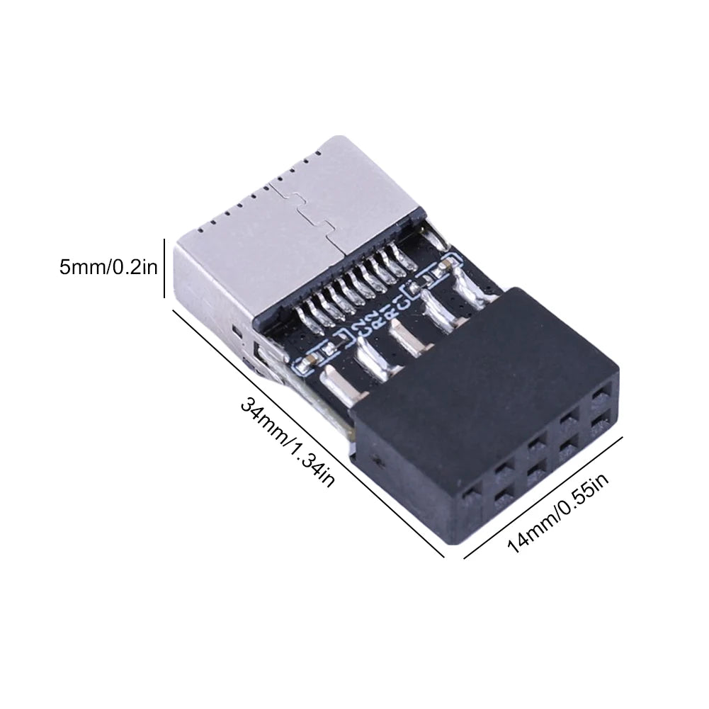 Motherboard USB2 0 9Pin TYPE-E Female Adapter Plug Play TYPE-C Socket