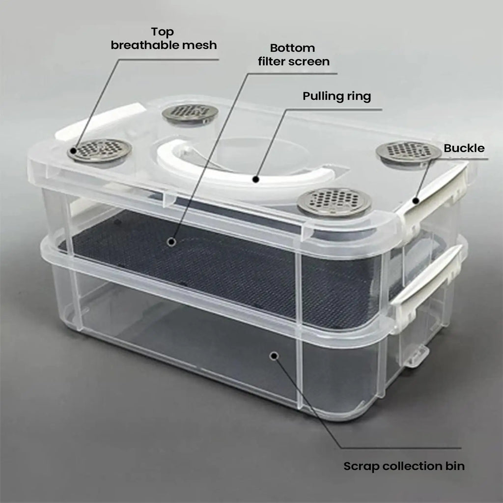Mealworm Farm Double Layer Transparent Feeding Box Insect Container