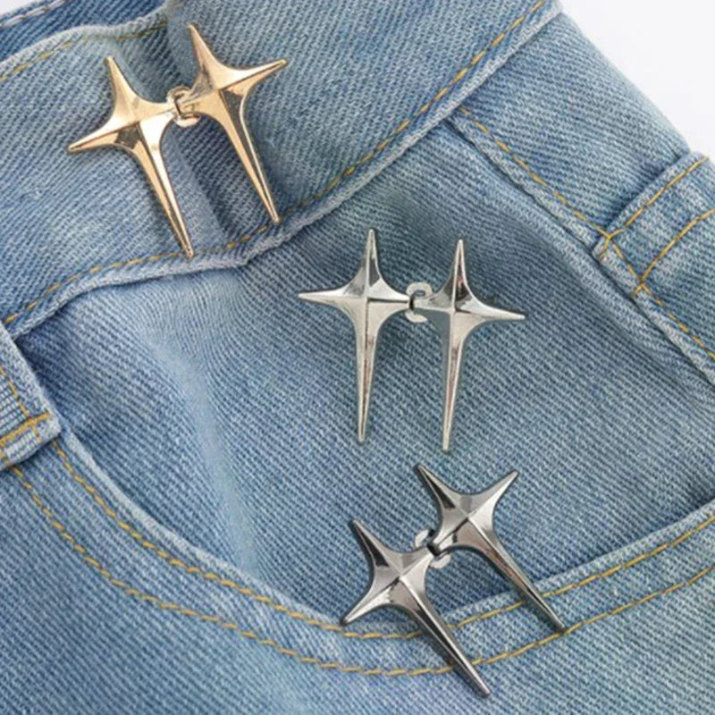 Jeans Decor Trendy Cross Star Waist Buckle Adjustable Detachable Zpaxo