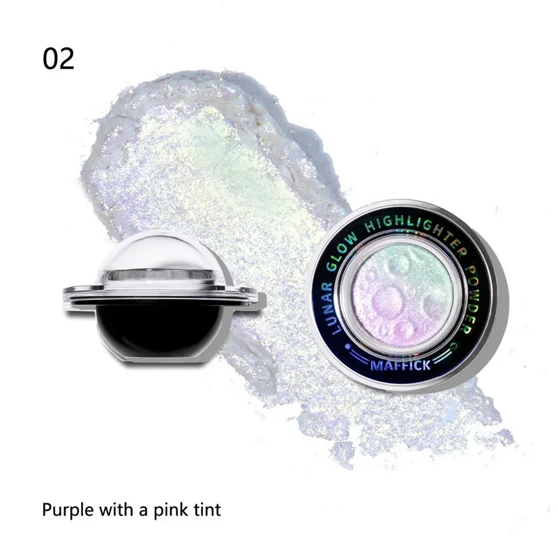 1pcs Planet Highlighter Powder Shiny Gradient High-gloss Powder Face Contour Brightening Long Lasting Highlight Glitter Makeup Zpaxo B-02