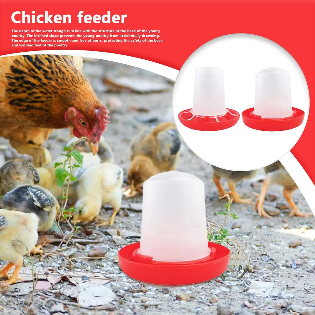 Chick Feeder Waterer Plastic Rotary Sleeve Design Automatic Feeding