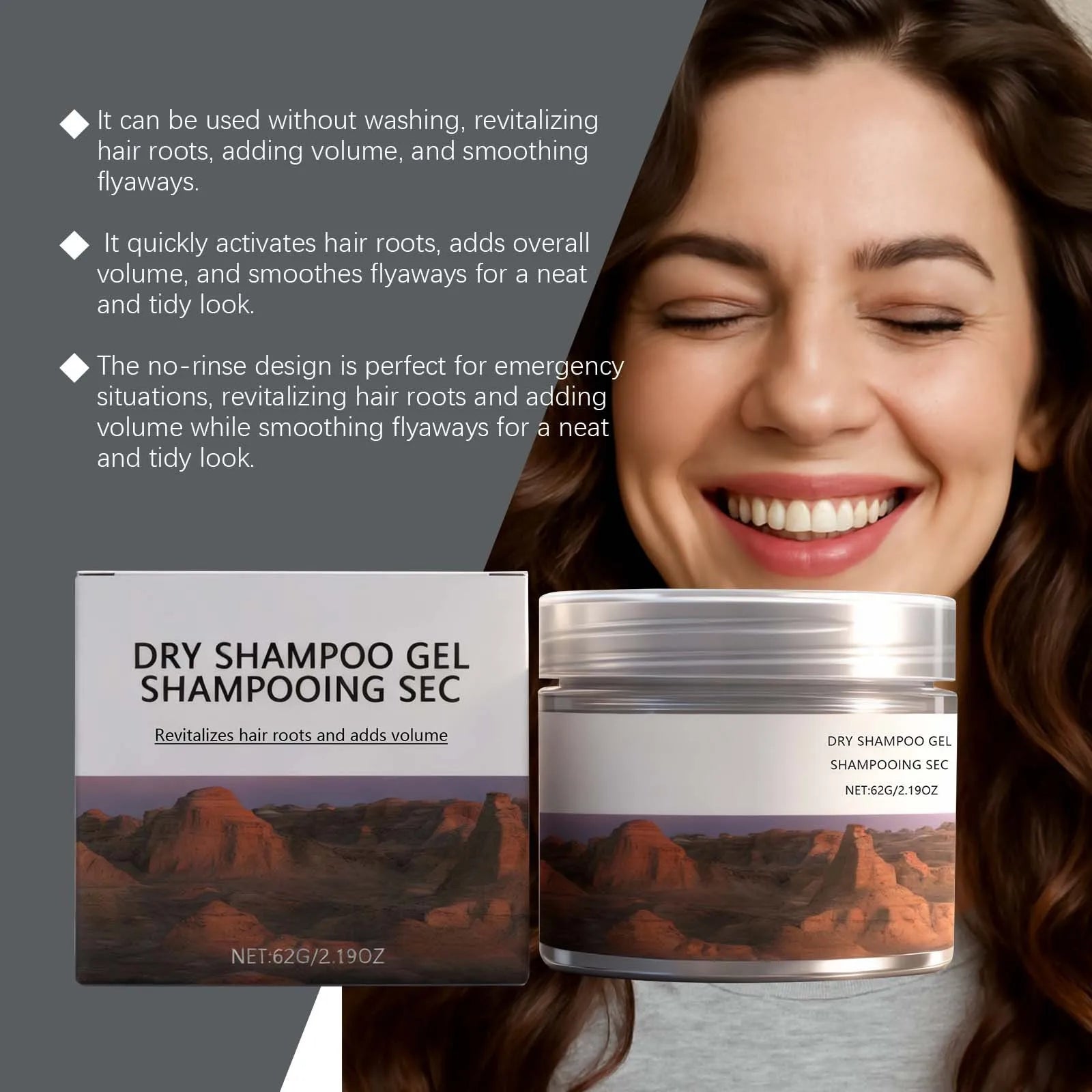 Coconut Oil Dry Shampoo Gel – Add Volume & Refresh Hair 62g Dry Shampoo Gel Zpaxo