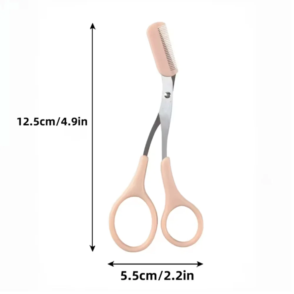 Stainless Steel Eyebrow Scissors with Comb – Precision Brow Trimmer for Easy Eyebrow Shaping & Grooming Zpaxo