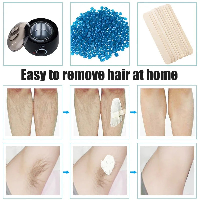 Portable Hair Removal Wax Melting Machine Kit & Wax Beans Wax Hair Removal Kit Zpaxo