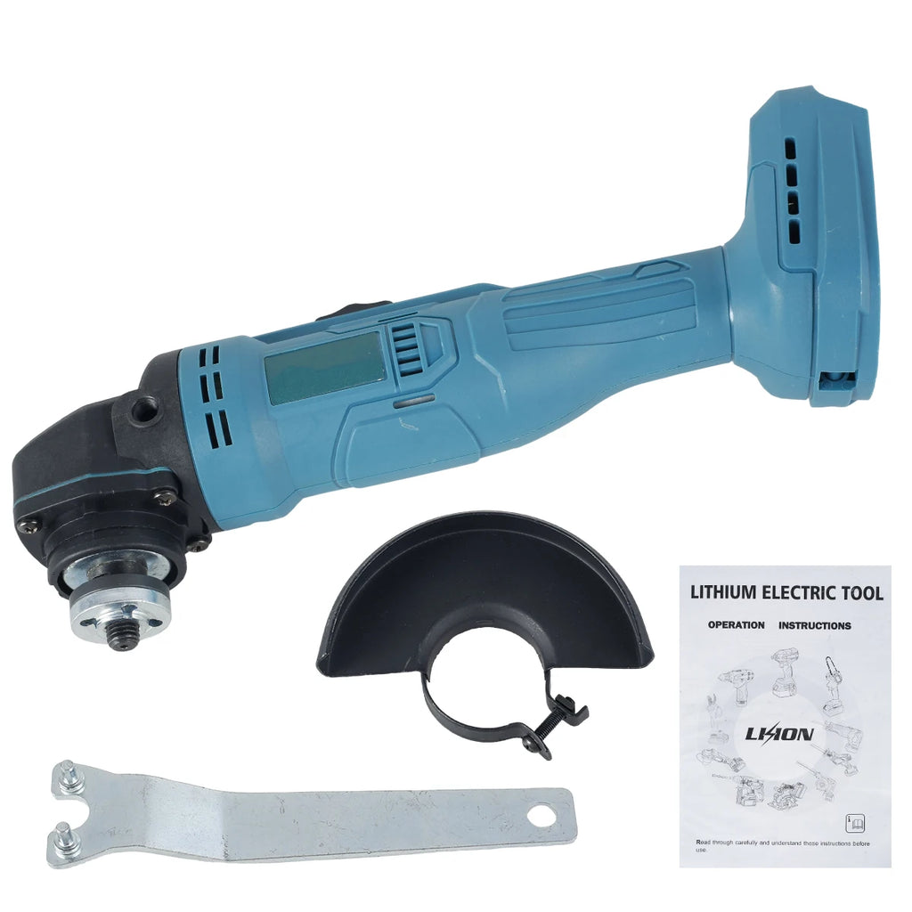 100mm Brushless Angle Grinder 8000 rpm Polishing Cutting Machine Cordless Electric Grinder Power Tool for Makita 18V Battery Zpaxo Without battery