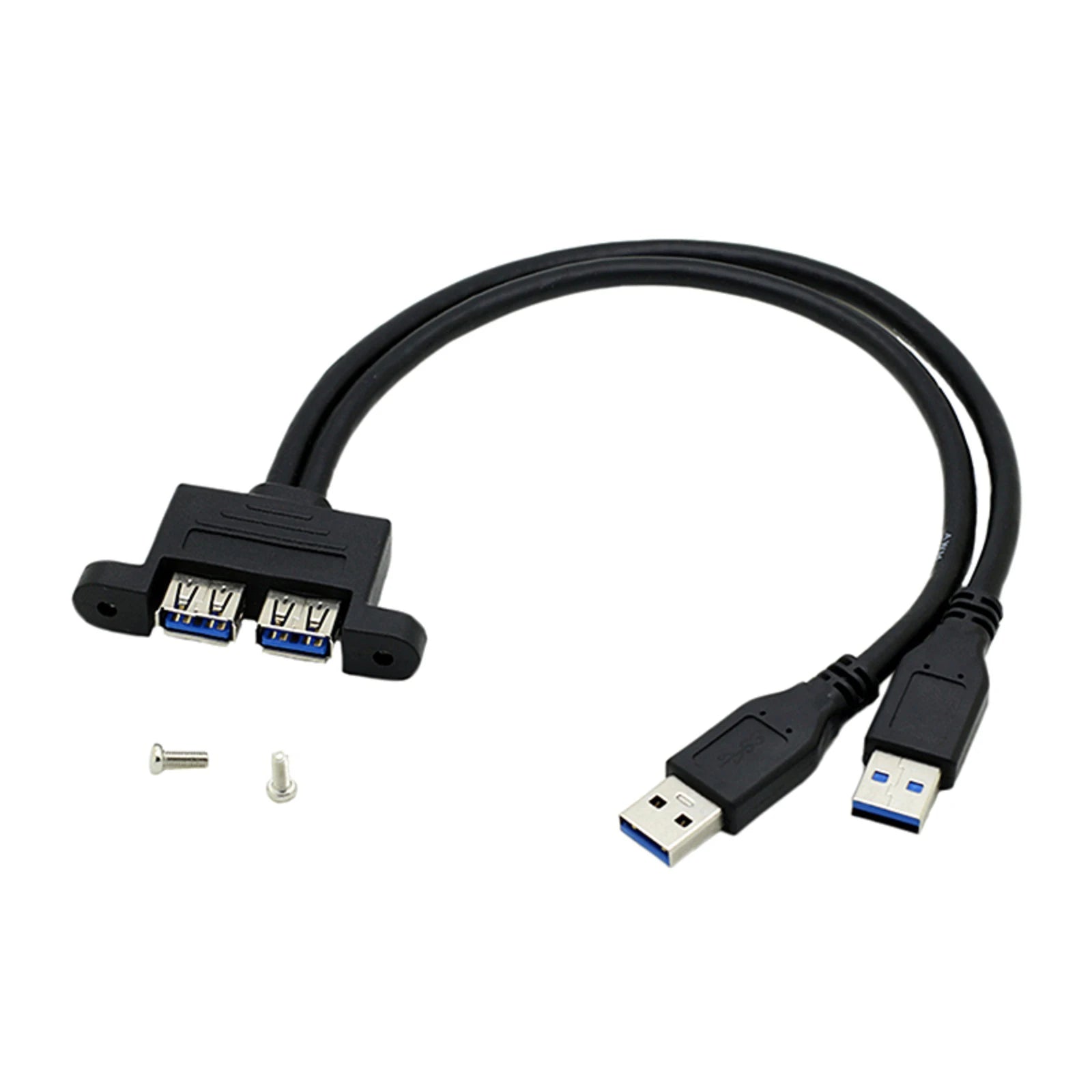 Dual USB 3 0 Male Female Extension Cable Screw Panel Mount Holes