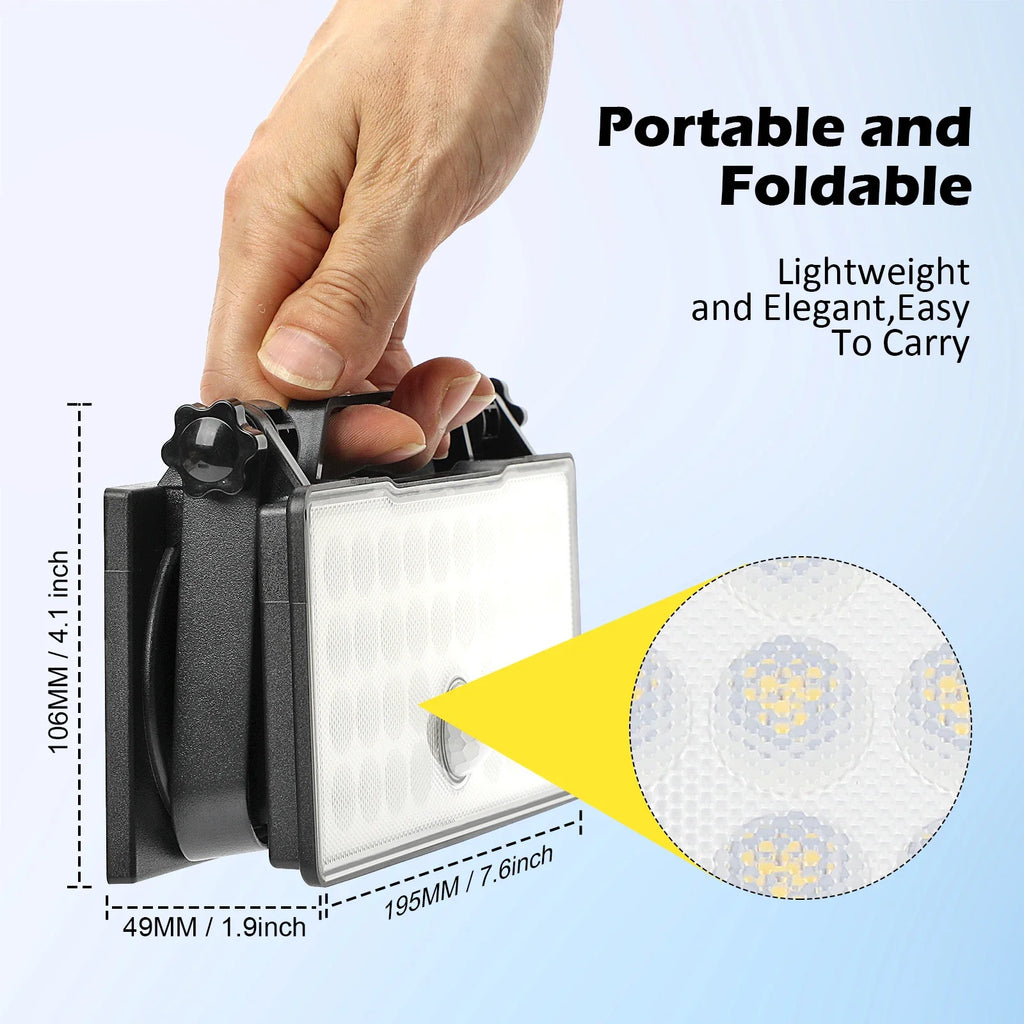 Outside Solar Safety Light Rotatable Panel Motion Sensor 3 Modes Zpaxo