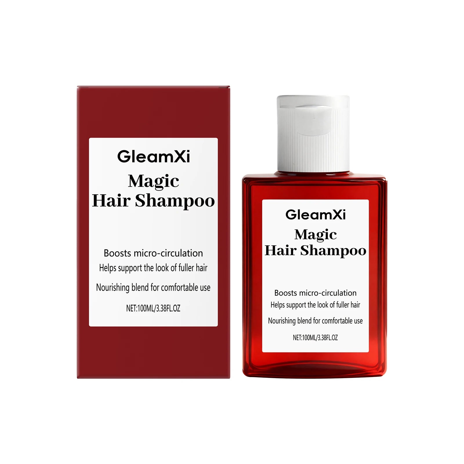 GleamXi Moisturizing and Radiant Shampoo - Refreshing and Hydrating Gentle Daily Cleansing Smooth and Voluminous Hair Care Zpaxo 100ml boxed