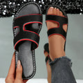 Summer Women Flats Slippers Casual Lightweight Shoes Designer Sandals Zpaxo black red 40