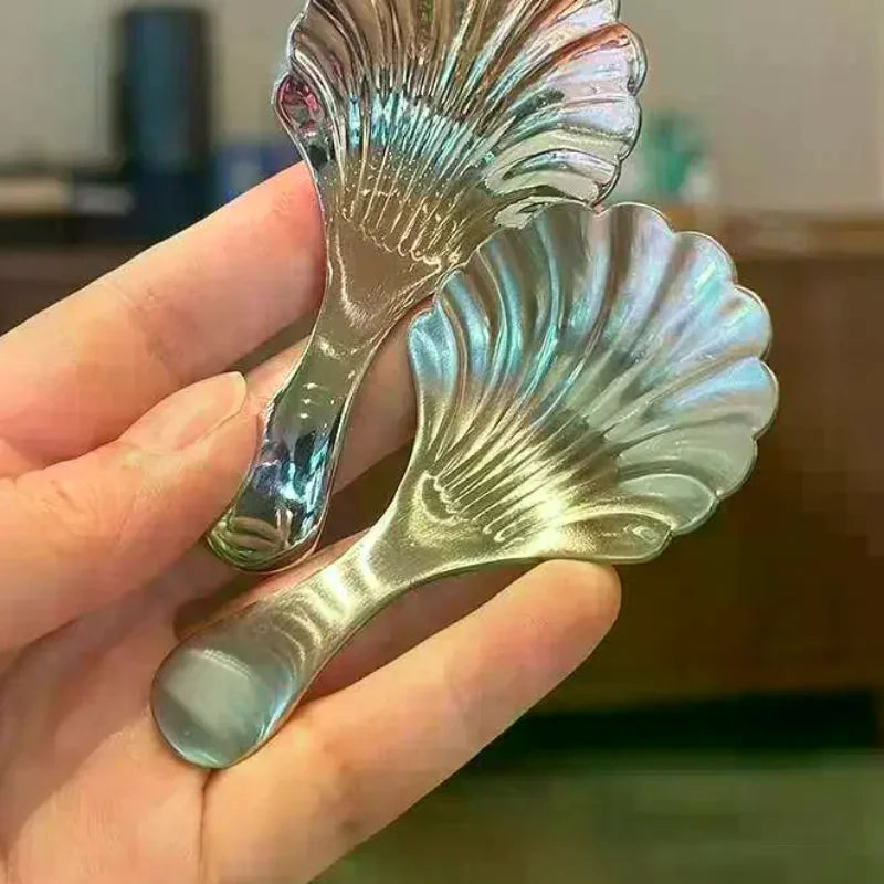 1 2 Shell Tea Spoon Stainless Steel Stirring Sundae Coffee Spoons Zpaxo