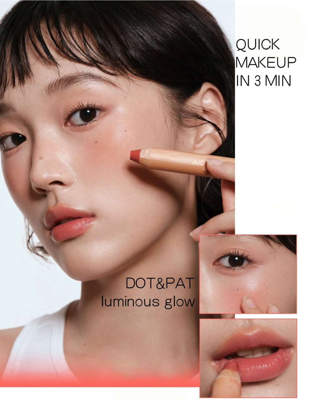Judydoll Live Lip Cheek Butter Balm Pencil 4.5g Cream Stick Nude Color Makeup Cosmetics Zpaxo
