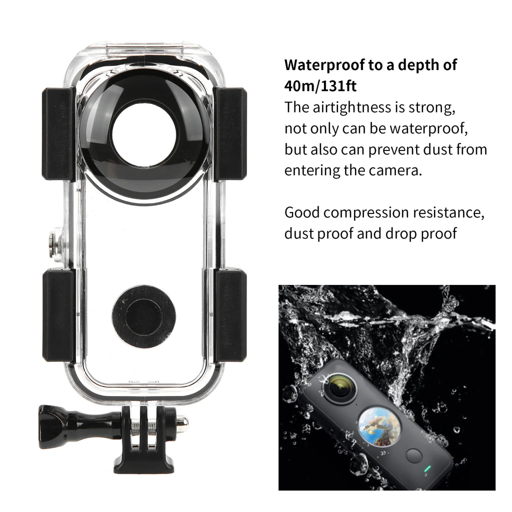 Waterproof Housing Case 40m 131ft Insta360 ONE X2 Camera Protective