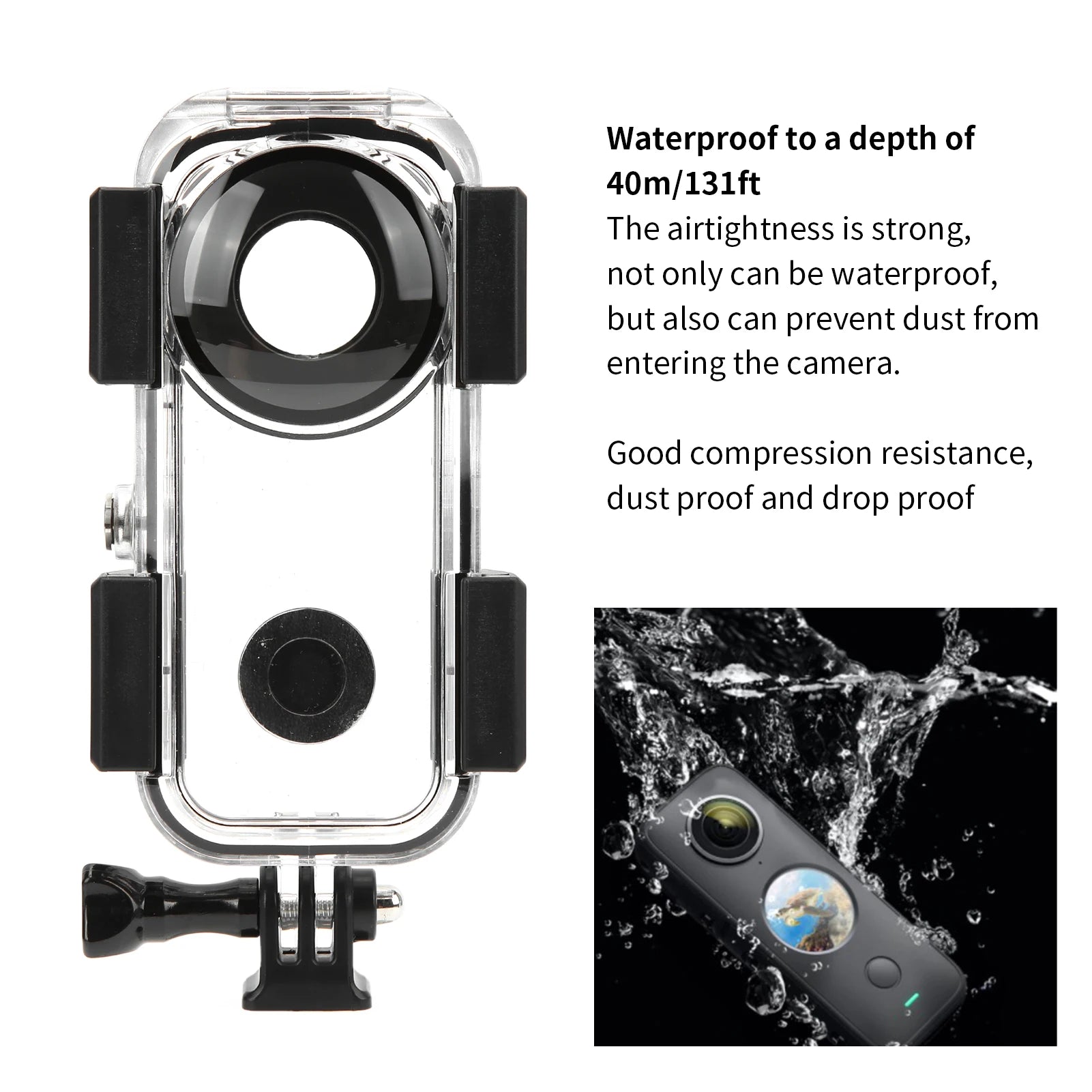 Waterproof Housing Case 40m 131ft Insta360 ONE X2 Camera Protective