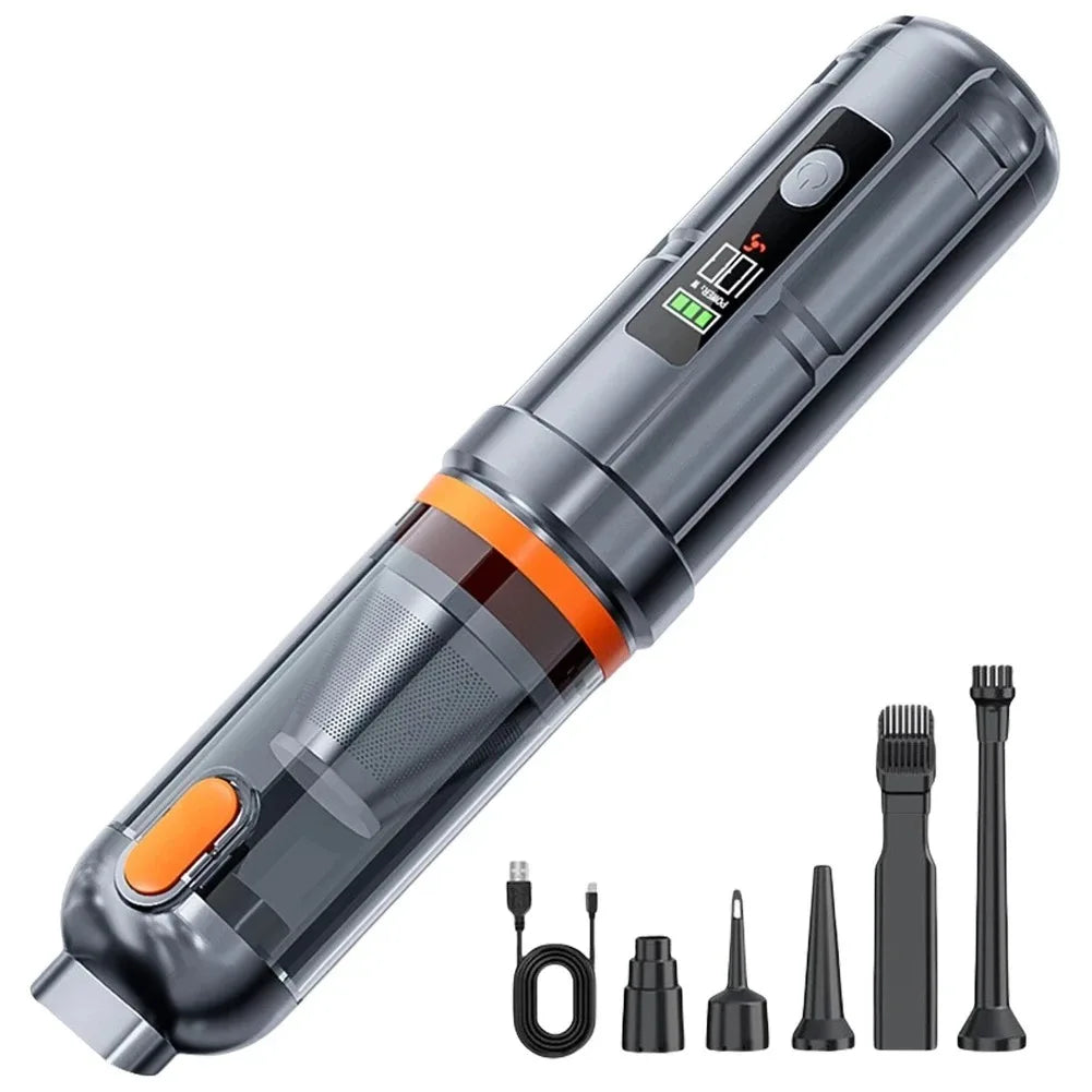 17000PA Car Vacuum Cleaner with Brushless Motor Handheld Vacuum Portable Cordless Compressed Air Duster for Car Home Office Pet Zpaxo orange