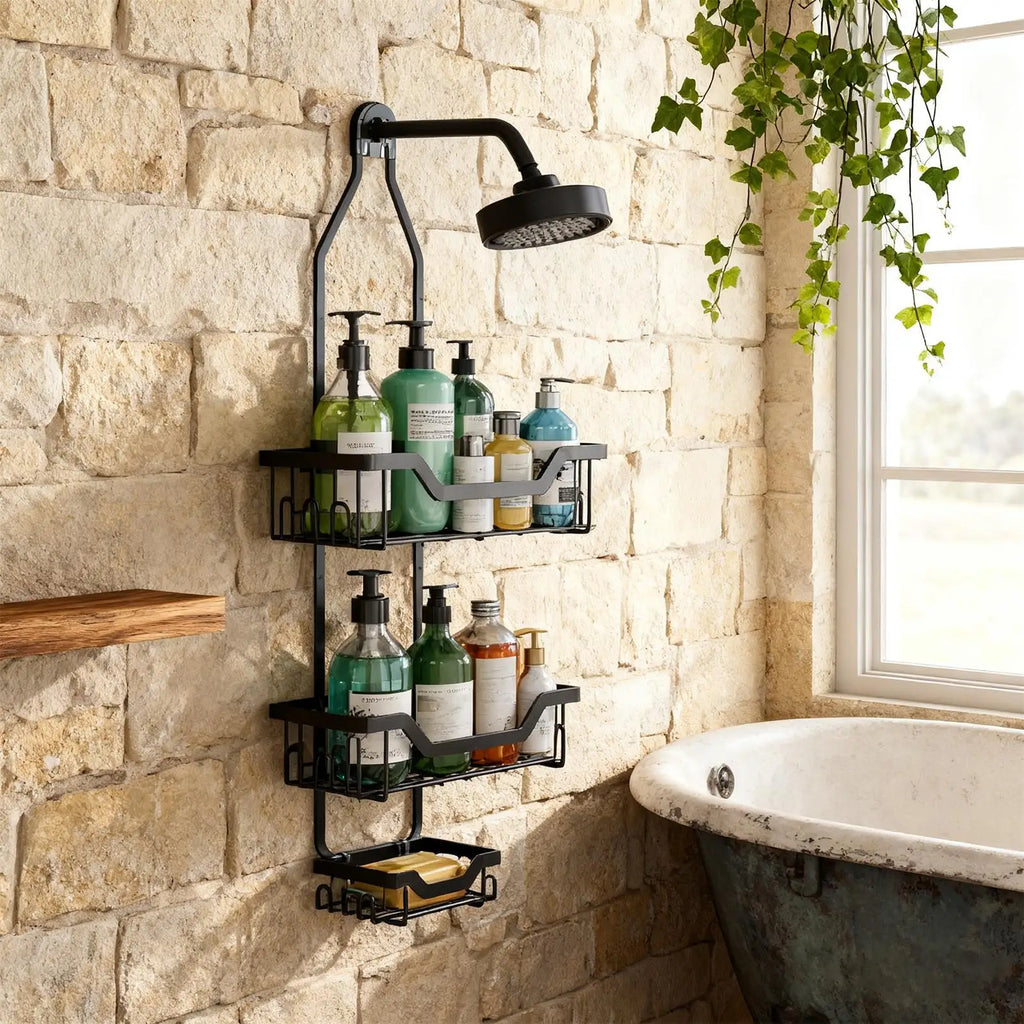 Shower Shelves Bath Shower Organization With Suction Cup No Drilling Shelves for Bathroom for Home Hotel Restaurant Apartment Rv Zpaxo
