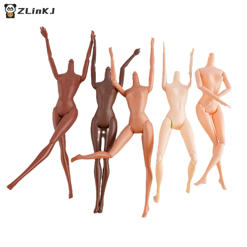 ▶1Pc 11 Movable Joints 26/27cm African Doll Nude Body Brown Black Skin Doll Body Skin Children's Pretty Girl Toy Gift Zpaxo