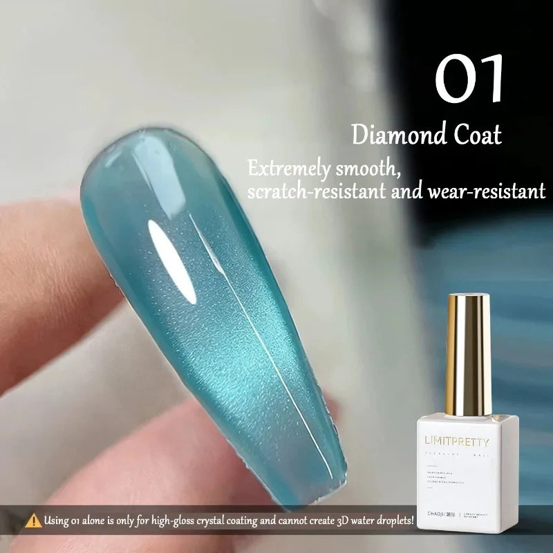 Water Drop Nail Gel 3D Crystal Bubbling No Wipe Coat DIY Dew Effect Zpaxo 01 Diamond Coat