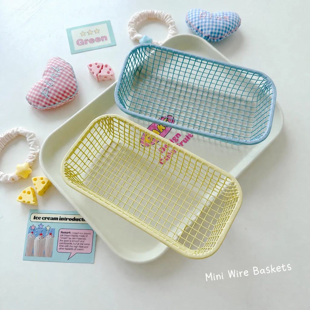 Mini Metal Wire Basket – Desktop Organizer & Home Decor Wire Storage Basket Zpaxo