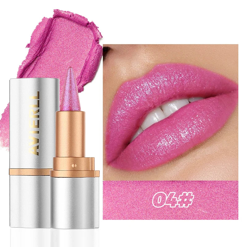 AVIERLL Sparkling Lipstick Long-lasting Waterproof Shine Vibrant Zpaxo 04 Full Size
