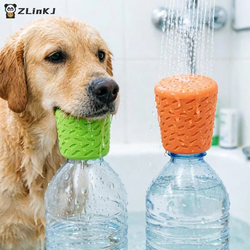 ▶1Pcs Universal Silicone Pet Bath Sprinkler Bottle Cap, Portable Shower Head Pet Washing Grooming Tool Zpaxo