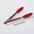 9 Inch Silicone Kitchen Tongs Stainless Steel BBQ Tongs Cooking Food Tongs with Silicone Tips Zpaxo 9 Inch Red