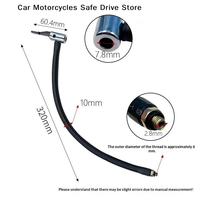 CMCar Tire Inflator Hose Inflatable Air Pump Extension Tube Adapter