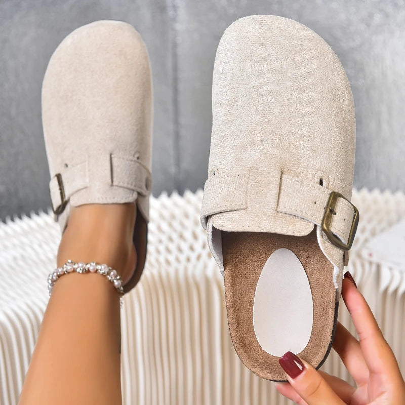 Women Slippers 2025 New Baotou Slides Women Summer All-Match Sandals Fashion Buckle Platform Slippers Women Beach Outdoor Shoes Zpaxo