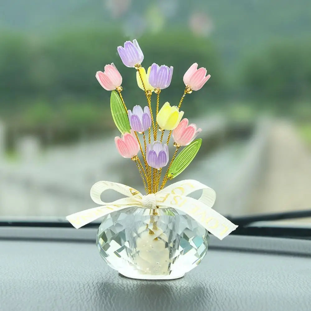 Creative Mini Crystal Glass Flowers Lotus Shaped Realistic Flower Zpaxo