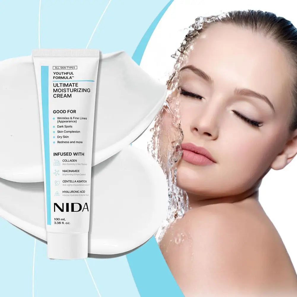 NIDA Moisturizing Cream Multi-Action Rejuvenating Face Cream Repairs Damage Ultimate Cream For All Skin Types Korean Skin Care Zpaxo