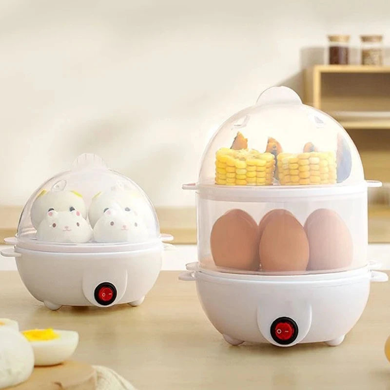 Double Layers Electric Egg Boiler Multifunctional Breakfast Cooking Machine Mini Egg Steamer Poacher Kitchen Accessory Zpaxo