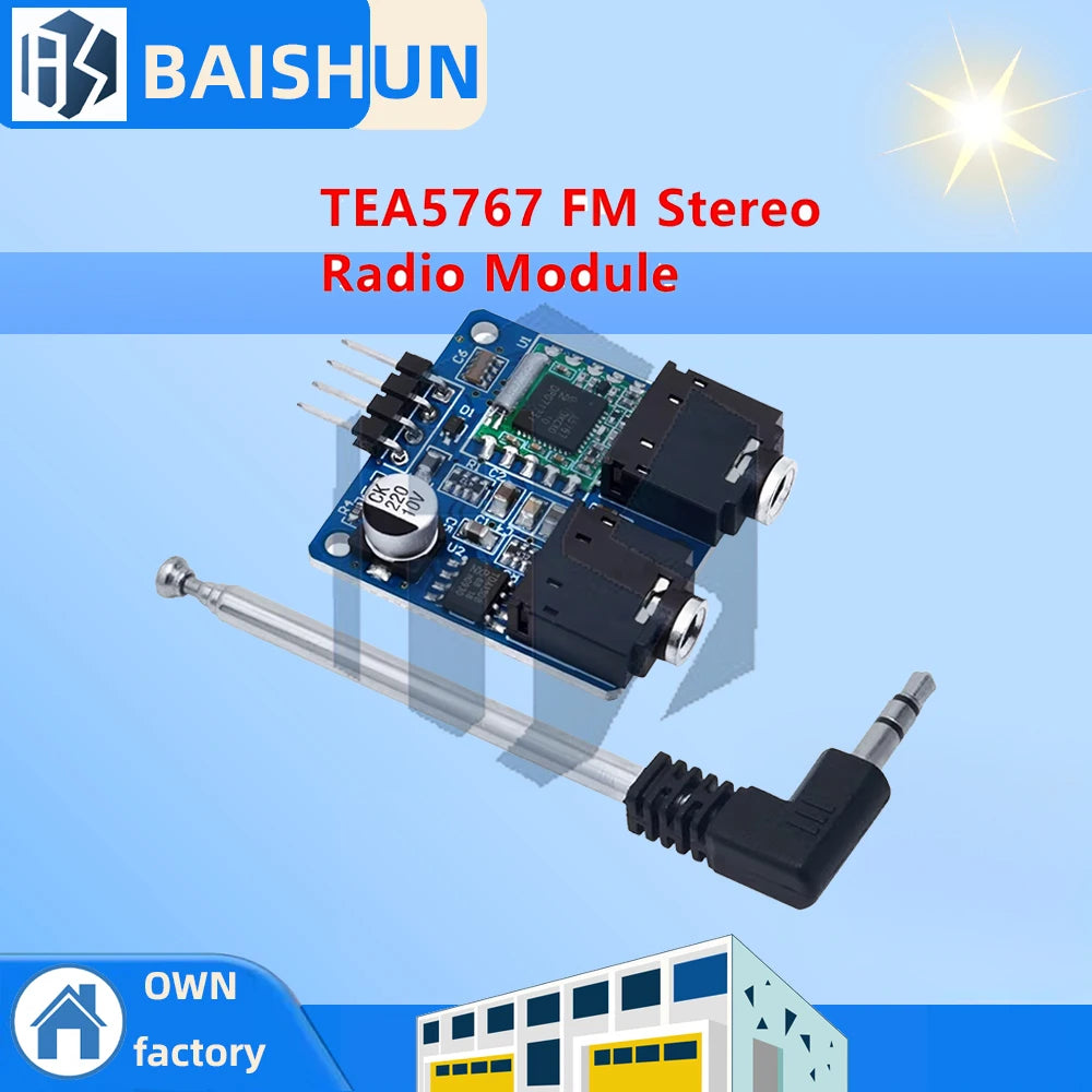 TEA5767 76-108MHz Stereo FM Radio Module Tuner Board Antenna Diode Zpaxo