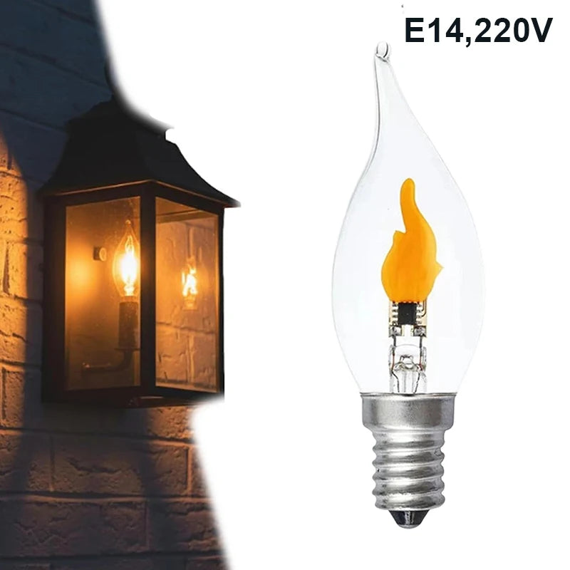 E12 E14 E27 Flickering Flame Light Bulbs LED Decoration More Zpaxo A6