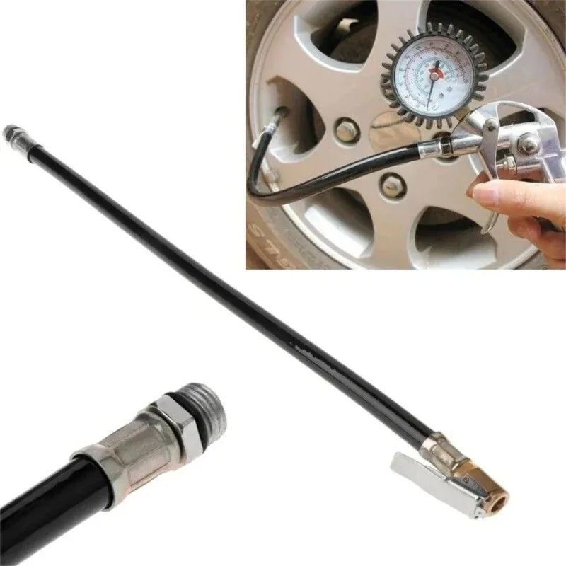 Flexible Tire Inflator Hose with Pressure Gauge | Fast Air Pump Tire Inflator Hose Zpaxo